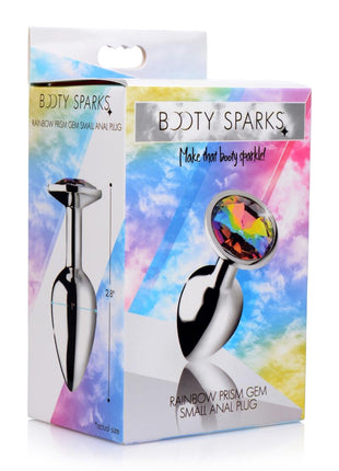 Booty Sparks Rainbow Prism Gem Anal Plug - Multicolor - Small