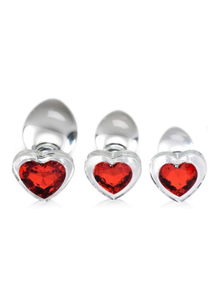 Booty Sparks Red Heart Gem Glass Plug