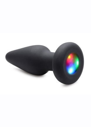 Booty Sparks Silicone Light-Up Anal Plug - Black - Small