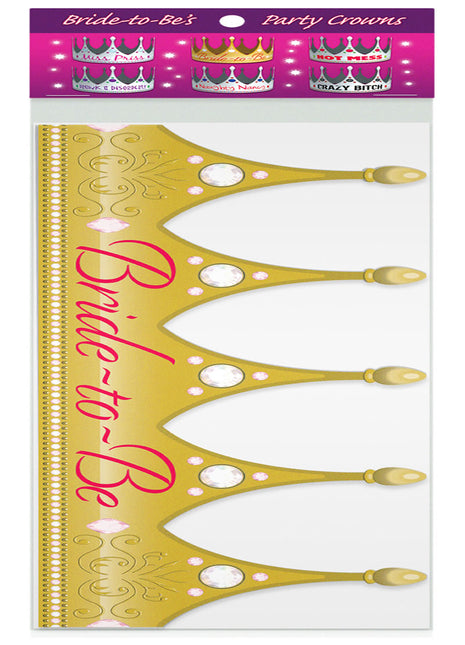 Bride-To-Be's Party Crowns - 6 Per Pack