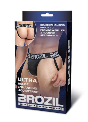 Brozil Ultra Bulge Enhancing Jockstrap - Black - Large/XLarge