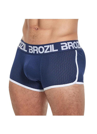 Brozil Ultra Glute and Bulge Enhancing Mesh Trunk - Blue/Navy Blue - Large/XLarge