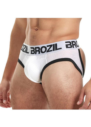 Brozil Ultra Sports Mesh Bulge Brief - White - Large/XLarge