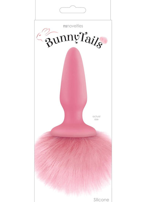 Bunny Tails Silicone Butt Plug - Pink