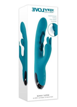 Bunny Tapper Rechargeable Silicone Tapping Rabbit Vibrator - Blue