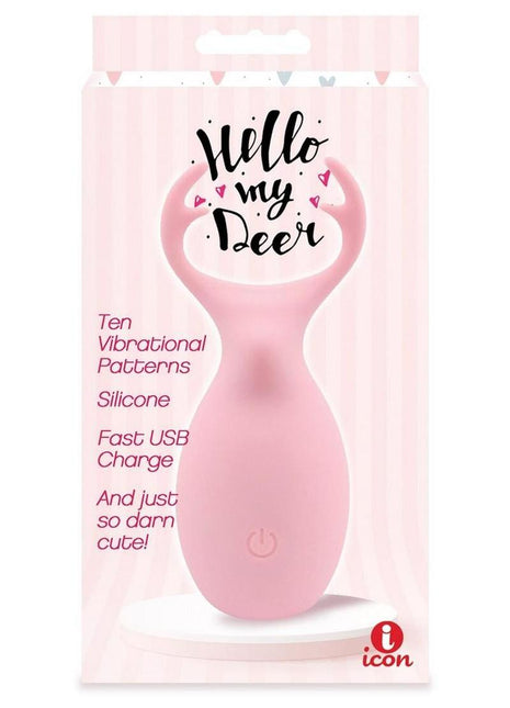 Buzzy Buddy Hello My Deer Rechargeable Silicone Clitoral Stimulator - Pink