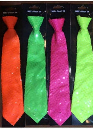 Neon Sequin Ties - Assorted
