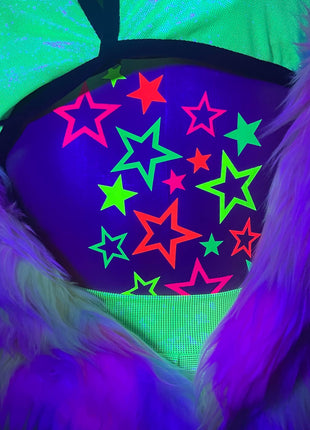 Open Stars Blacklight Body Stickers