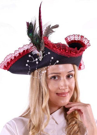 Red Lace Pirate Hat