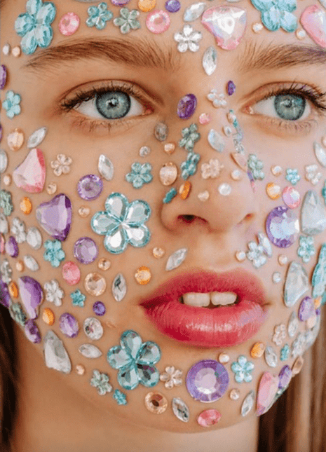 Woodstock Multicolor Pastel Crystal Face Jewels