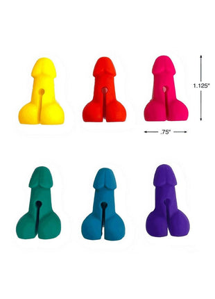 Candyprints Super Fun Penis Cocktail Markers - Assorted Colors - 6 Per Set