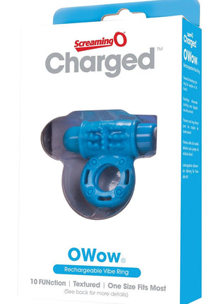 Charged OWOW Rechargeable Vibe Ring Waterproof - Blue