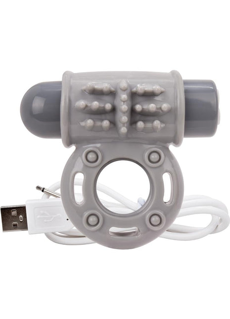 Charged OWOW Rechargeable Vibrating Ring Waterproof - Gray/Grey