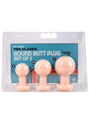 Classic Round Butt Plug - Vanilla - 3 Piece/Set