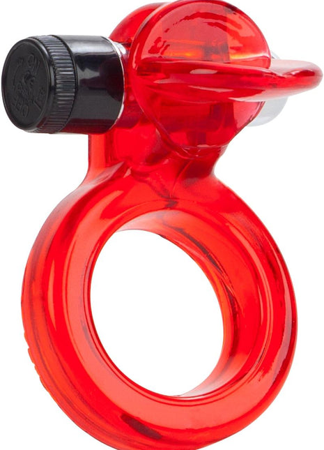 Wireless Clit Flicker Vibrating Cock Ring with Clitoral Stimulation - Red