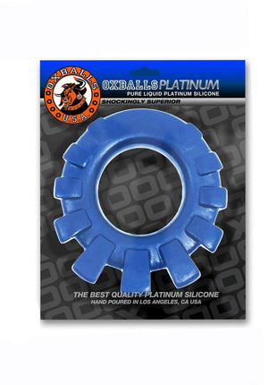 Cock-Lug Silicone Lugged Cock Ring - Marine - Blue