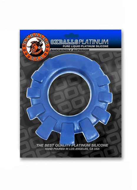Cock-Lug Silicone Lugged Cock Ring - Marine - Blue