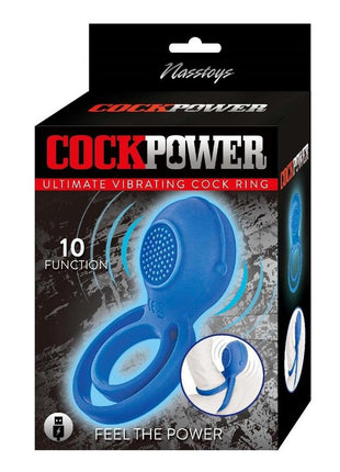 Cockpower Ultimate Vibrating Rechargeable Silicone Cock Ring - Blue