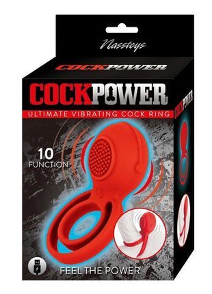Cockpower Ultimate Vibrating Rechargeable Silicone Cock Ring - Red