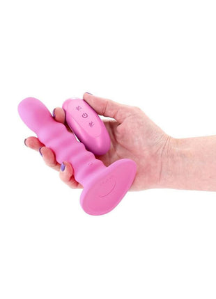 Colours Ribbed Rechargeable Silicone Vibrating Dildo with Remote Control