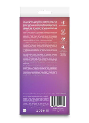 Colours Ribbed Rechargeable Silicone Vibrating Dildo with Remote Control