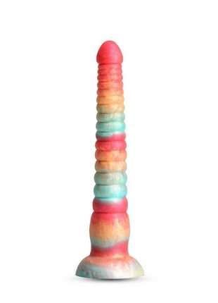 Colours Stacked Silicone Dildo - Gold/Red - 9in