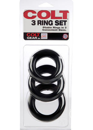 Colt 3 Ring Set Cock Rings - Black