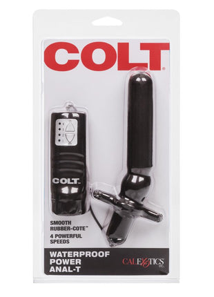 Colt Power Anal-T Vibrating Butt Plug with Remote Control - Black