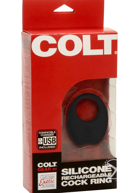 Colt Silicone Rechargeable Cock Ring - Black