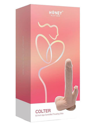 Colter App Controlled Realistic Thrusting Dido Vibrating Licker - Caramel - 8.5in