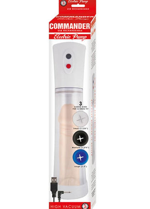 Commander Electric Rechargeable Penis Pump - Clear