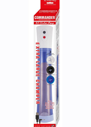 Commander Extra Large Electric Rechargeable Pump - Blue/White - XLarge