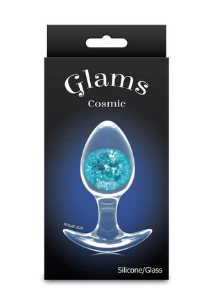 Cosmic Glams Silicone Anal Plug - Blue/Pink - Medium