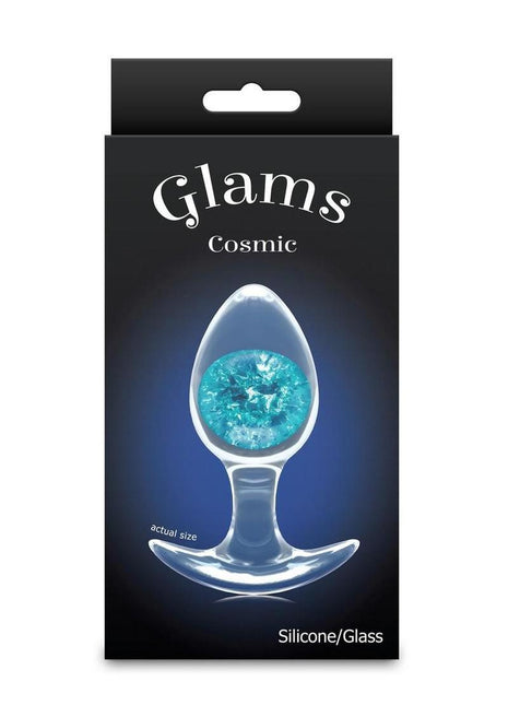Cosmic Glams Silicone Anal Plug - Blue/Pink - Medium