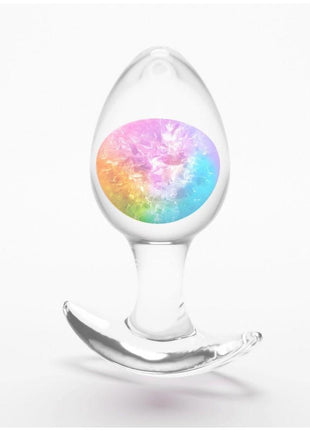 Cosmic Glams Silicone Anal Plug - Multicolor/Rainbow - Medium