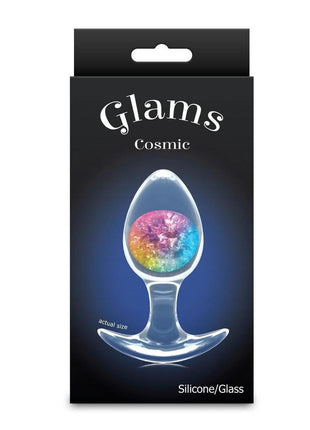 Cosmic Glams Silicone Anal Plug - Multicolor/Rainbow - Medium