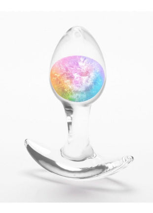 Cosmic Glams Silicone Anal Plug - Multicolor/Rainbow - Small
