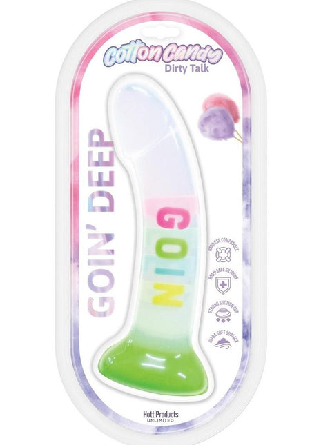 Cotton Candy Dirty Talk Goin Deep Silicone Dildo - Multicolor - 7in