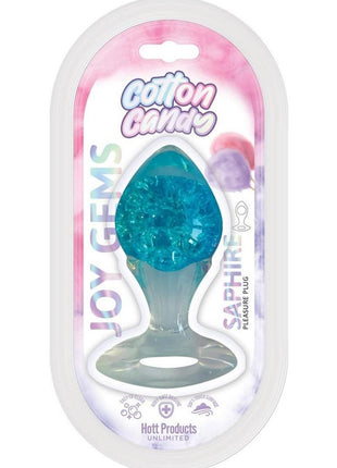 Cotton Candy Joy Gems Silicone Pleasure Anal Plug - Saphire - Blue