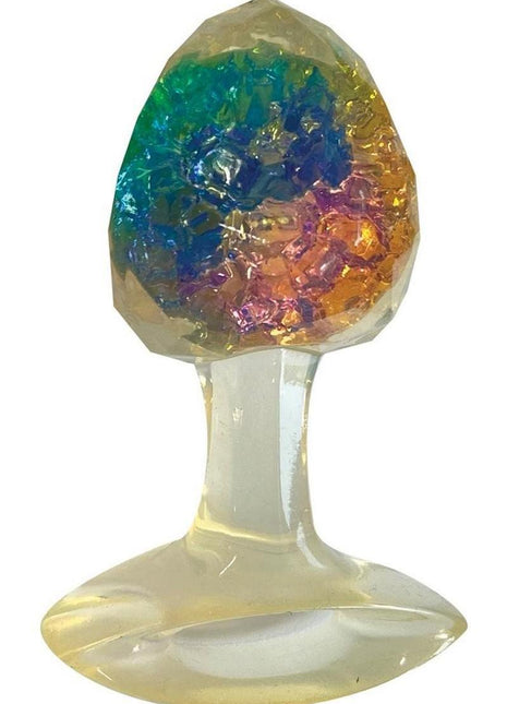 Cotton Candy Joy Gems Silicone Pleasure Anal Plug - Topaz - Multicolor