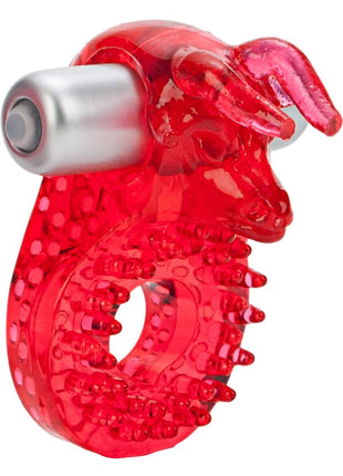 Couples Raging Bull Vibrating Cock Ring - Red