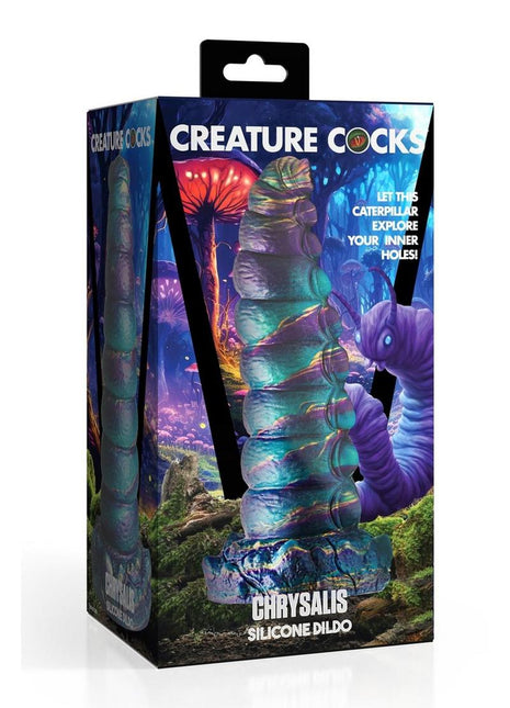 Creature Cock Chrysalis Silicone Dildo - Blue/Gold/Purple