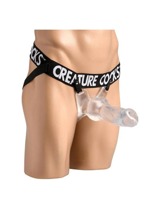 Creature Cock Snow Wolf Hollow Strap-On with Harness