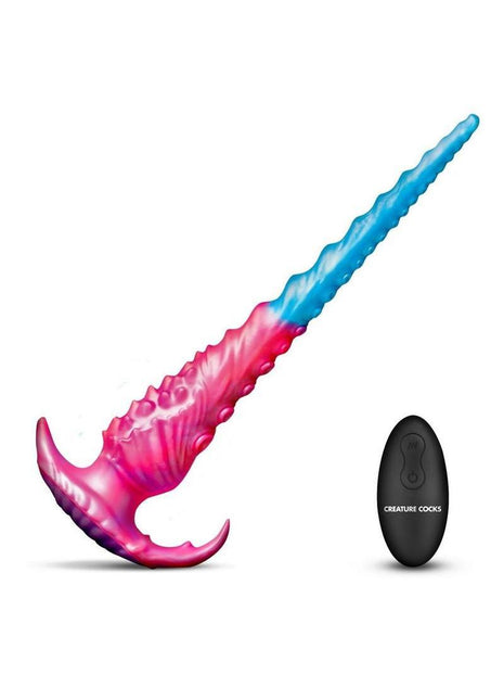 Creature Cock Vibropus Rechargeable Silicone Anal Dildo with Remote Control - Blue/Pink