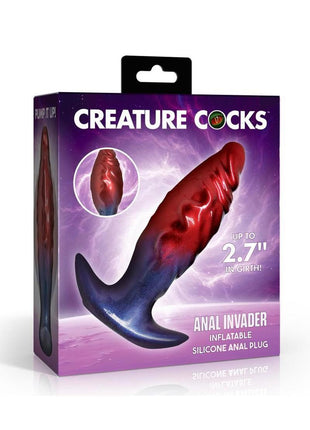 Creature Cocks Anal Invader Inflatable Silicone Anal Plug - Multicolor