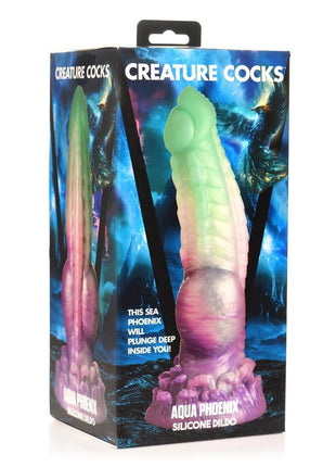 Creature Cocks Aqua Phoenix Silicone Dildo - Multicolor