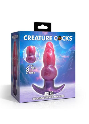 Creature Cocks Astro Inflatable Silicone Anal Plug - Pink/Purple
