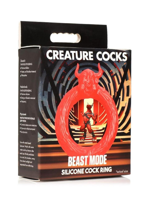Creature Cocks Beast Mode Silicone Cock Ring - Red
