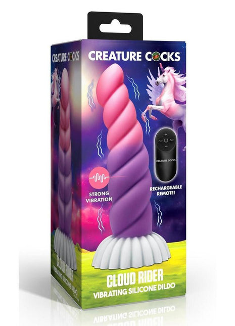 Creature Cocks Cloud Rider Unicorn Rechargeable Silicone Dildo - Multicolor/Pink/Purple/White