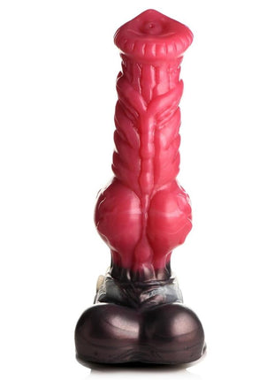 Creature Cocks Cujo Canine Silicone Dildo - Black/Red - Large